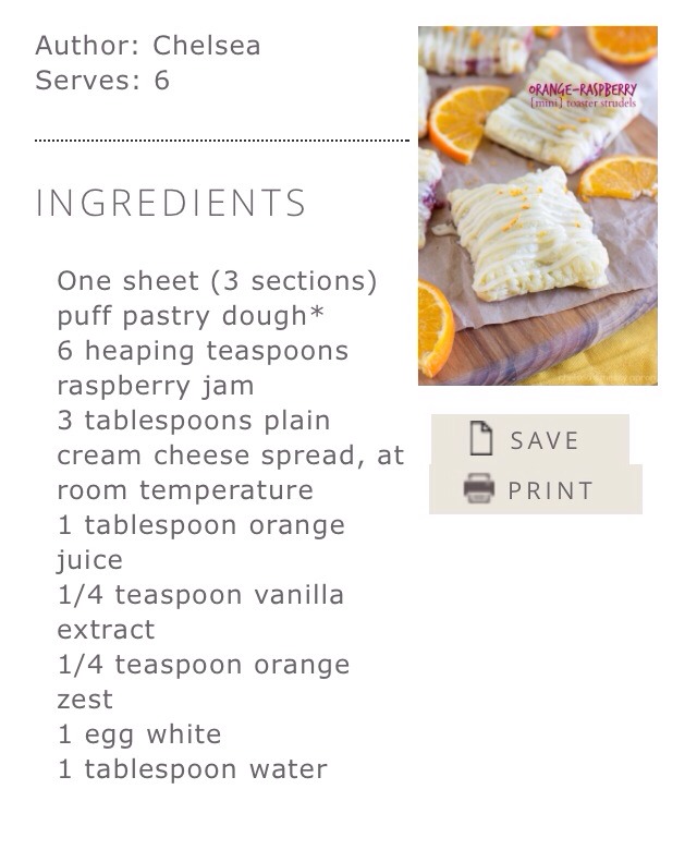 🍰 Mini Raspberry Orange Cream Cheese Toaster Strudels!🍰