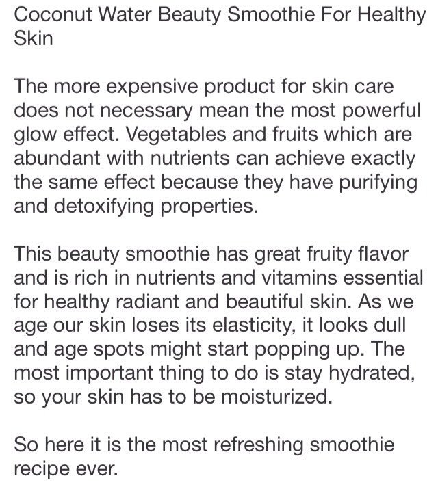 Coconut Water Smoothie For Heathy Skin💆🏼😍😍