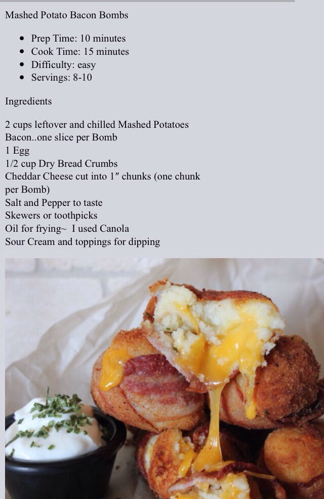 Mashed Potatoes Bacon Bombs💣💣😋 