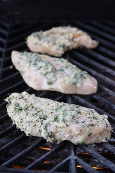 Rub the chicken all over with the herb mixture and let it sit for 20 minutes or so.  

You can get away with as little as 15, but for the best flavor you’ll want 20-30.  

That’s about the time it will take to set the table, prepare side dishes. so it works out well.

*can be grill or use pan!