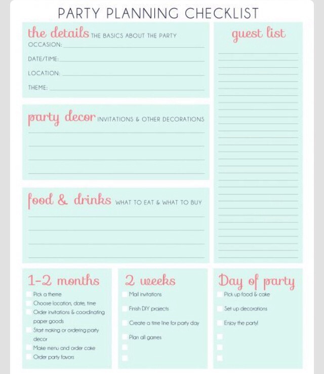 Planning check list!