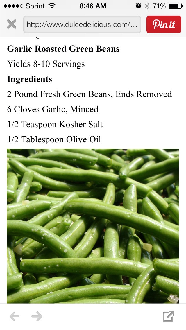 Garlic Roasted Green Beans...