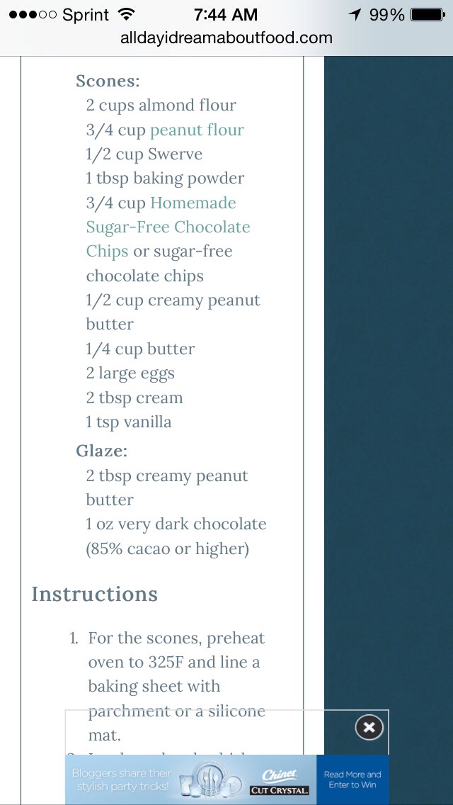 Peanut Butter & Chocolate Scones – Low Carb and Gluten-Free❤️💕