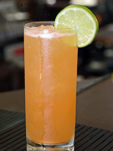 Golden Frizz

3 oz  Perfect Puree Mandarin Tangerine Puree
5 oz lime juice
1 oz agave nectar
1 dash Angostaura bitters
Build in a highball glass. Stir ingredients mix and blend agave. Add ice to glass. Top with 3 oz Perrier Sparkling water.