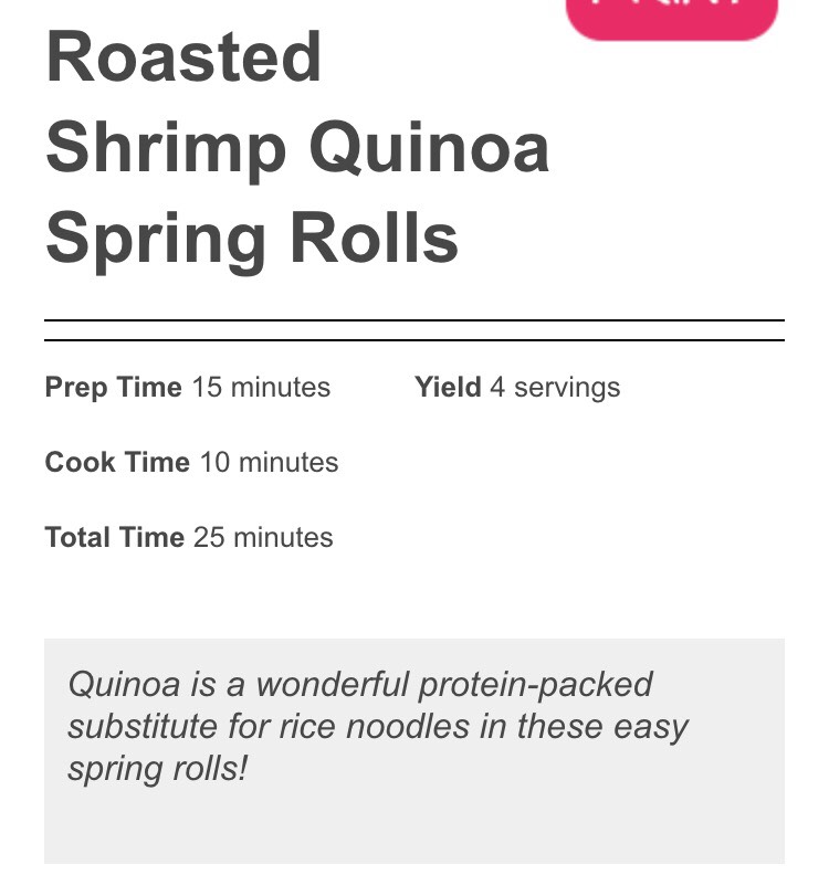 Roasted Shrimp Quinoa Spring Rolls!!