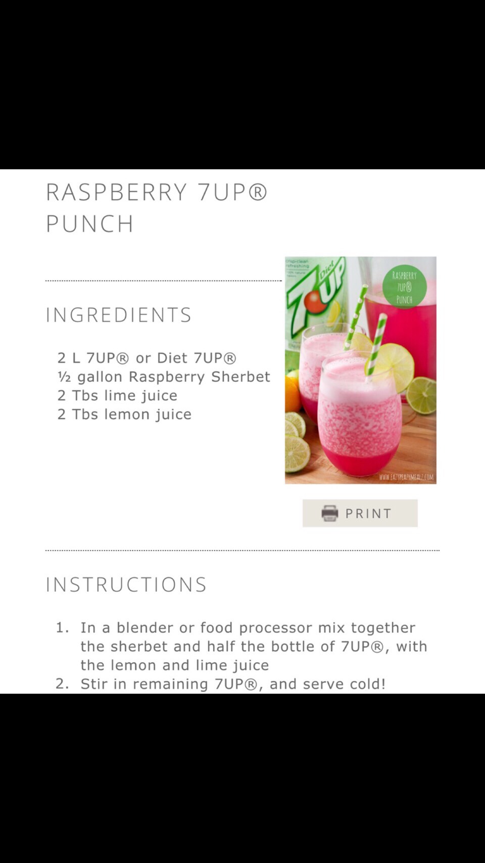 DIY Raspberry 7up Punch