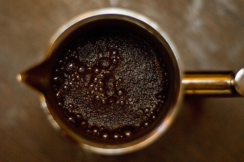 1) Make black coffee! Do not add any other ingredients. Remember this coffee is going around yours eyes not in your tummy. The hotter the coffee the better. If you make it too hot, let it cool down so it can become warm. 