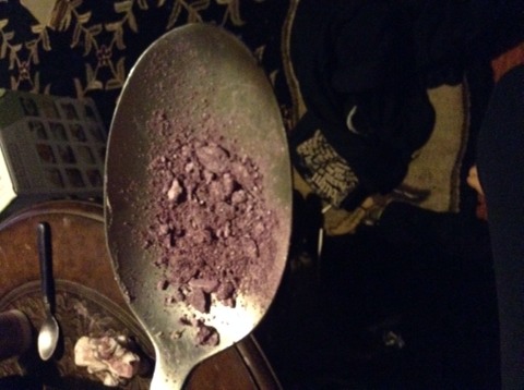 next dump it onto the big spoon