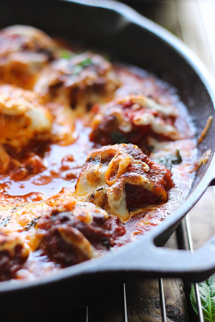 Cheesy Meatball Skillet.
