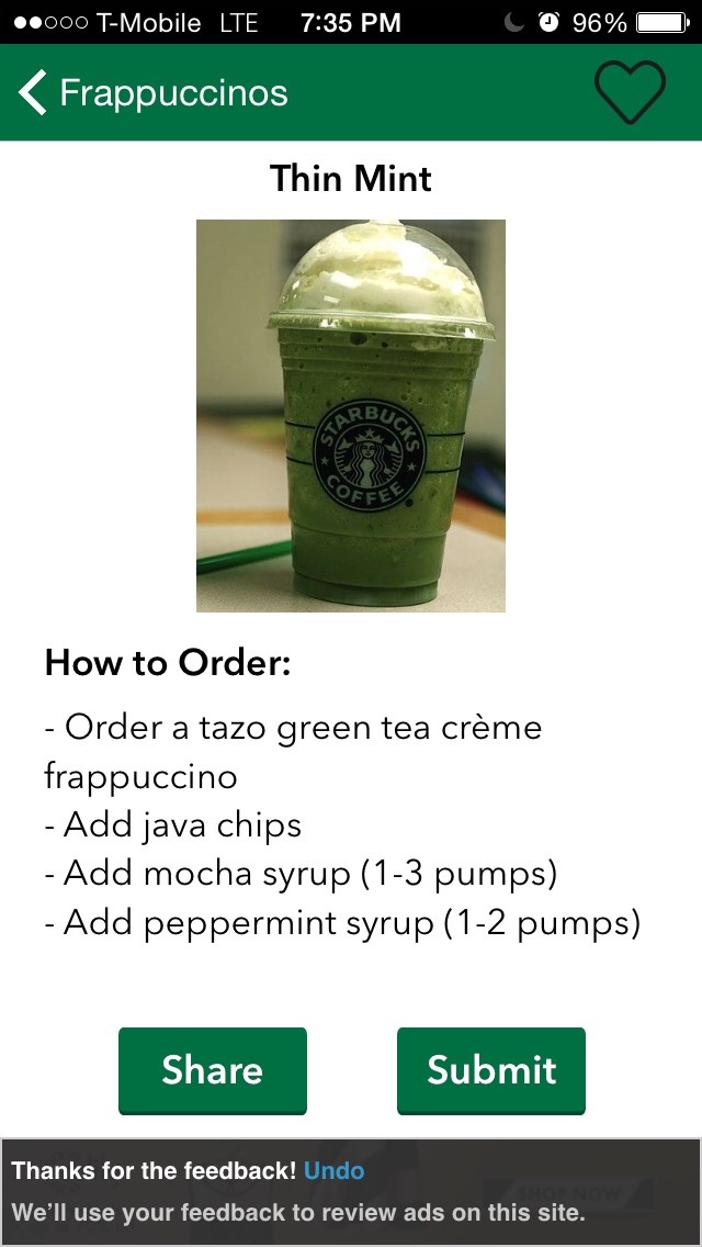 Cold  Secret Starbucks Drinks 