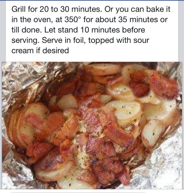 Bacon And Onions Foil Packet Potatoes 