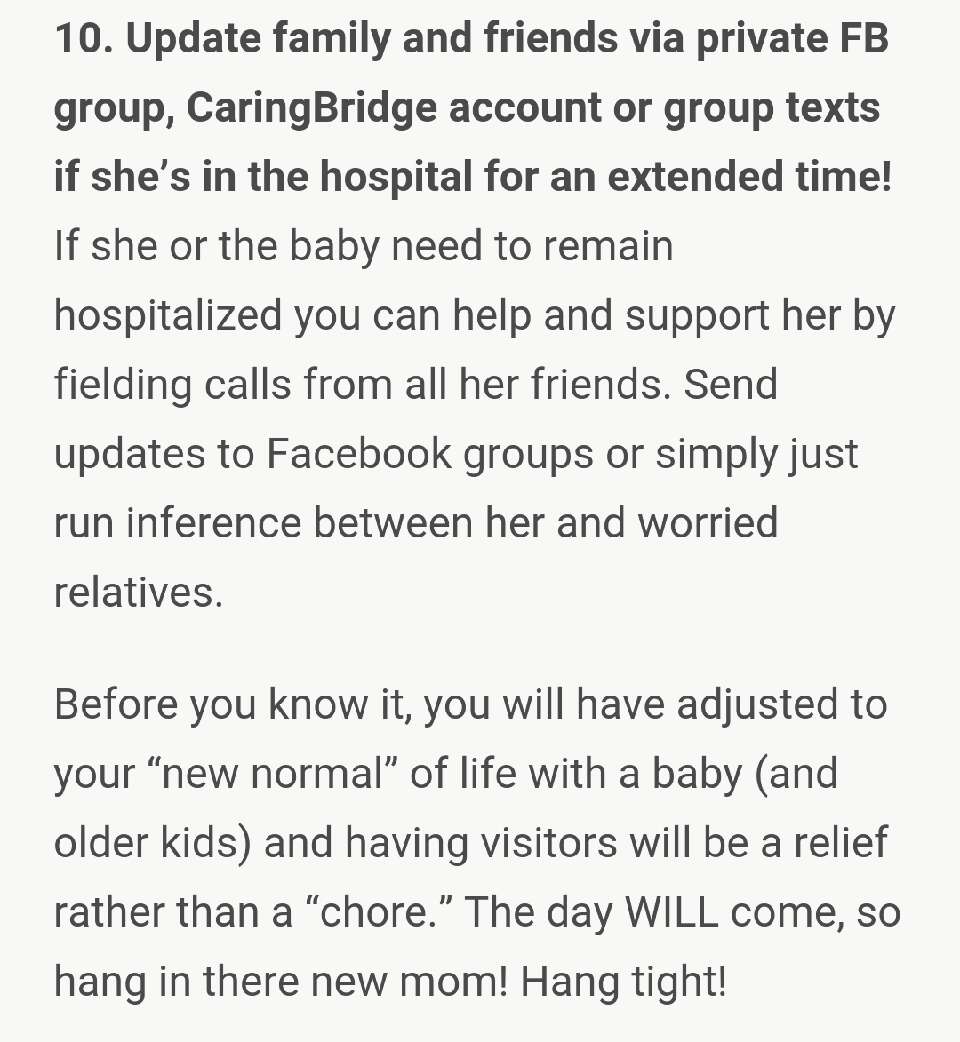 10 Ways To Help A New Mom