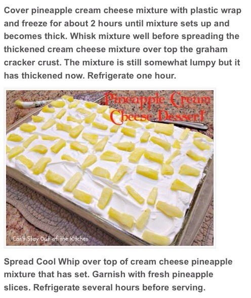 Pineapple Cream Cheese Dessert 