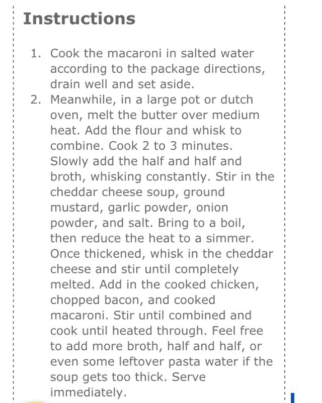 Delicious Mac & Cheese Soup With Chicken & Bacon