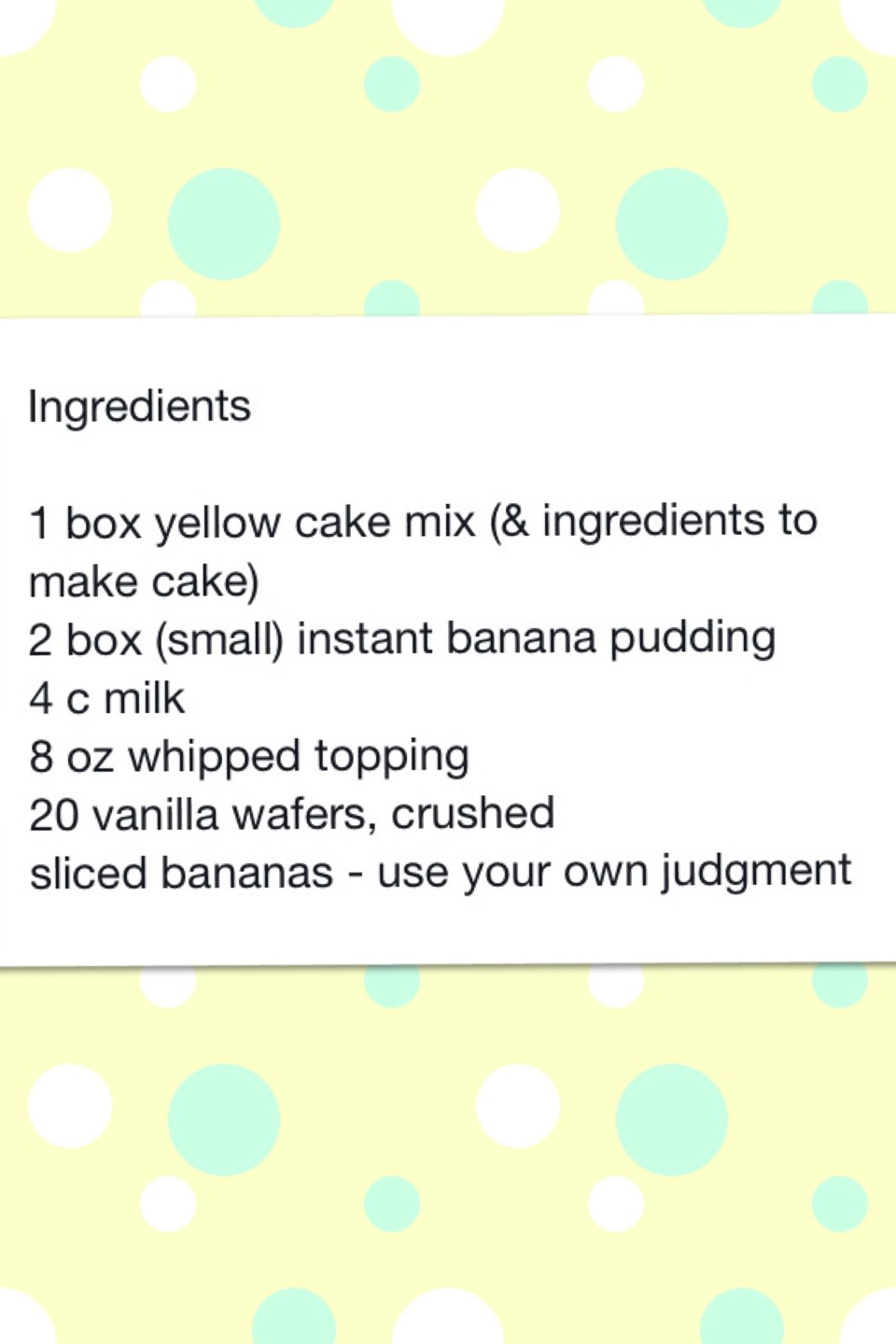 Banana Pudding Poke Cake !