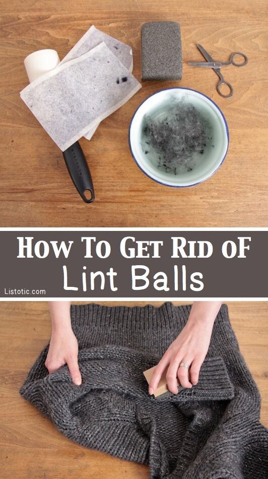 20. Lint Ball Take Down
Just rub your pill infested sweater with a pumice stone, and then use a lint roller to pick them up. A disposable razor also works well on tighter knit fabrics.