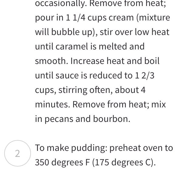 Chocolate bread pudding with bourbon sauce 