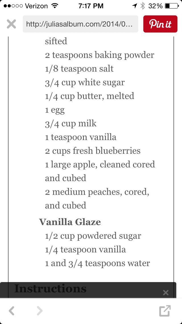 Apple, Blueberry, Peach Coffee Cake