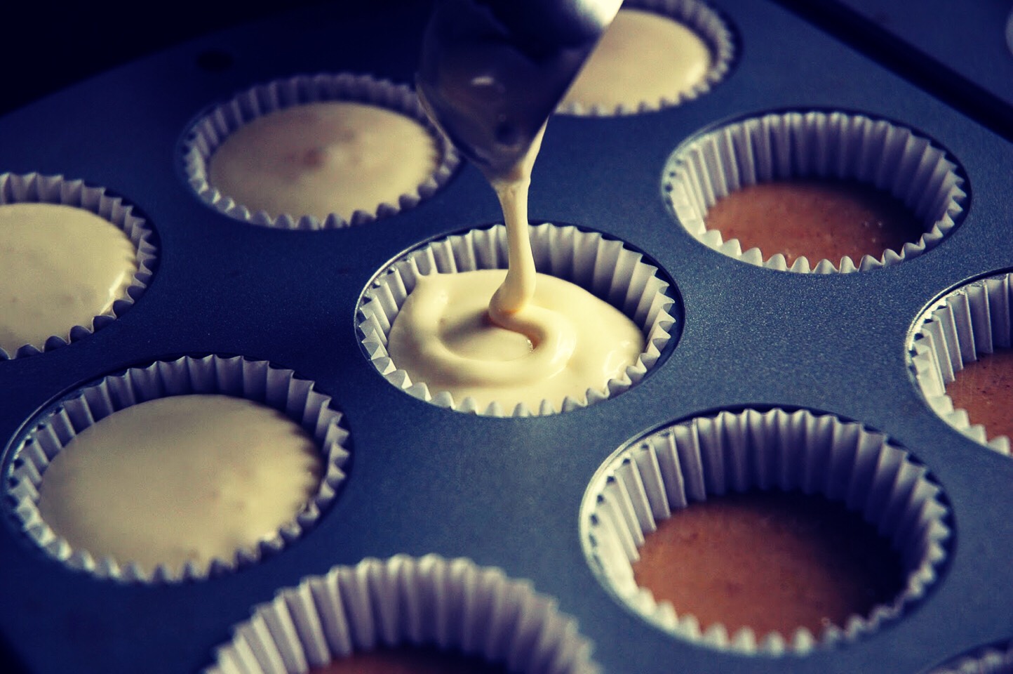 Pour the batter into lined or greased muffin tin and bake for 10 to 15 minutes!

Enjoy!