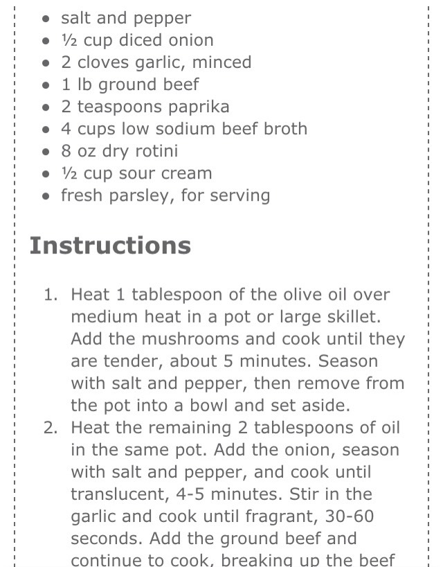 One Pot Ground Beef Stroganoff
