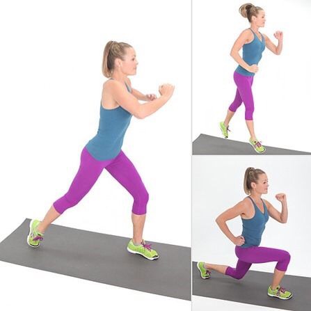 30 bouncing/hopping lunges