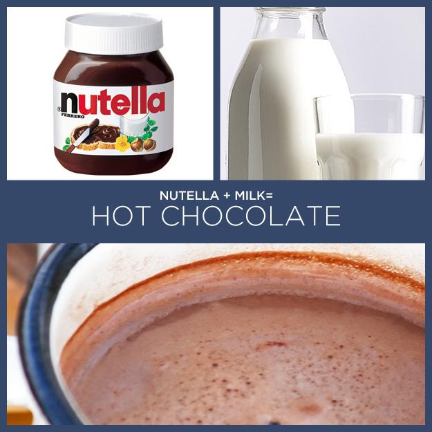 22. Nutella + Milk = Hot Chocolate
