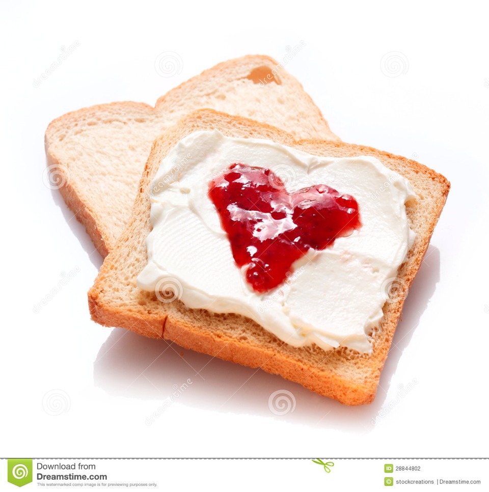 One of my most favorite easy foods is bread. Carbs. Yummm. I discovered this yummy treat at French club one day. My teacher brought it in. And I was addicted. It's so good. JAM AND BUTTER, on BREAD