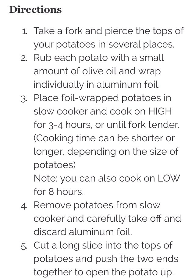 🌀 Slow Cooker Baked Potatoes 🌀