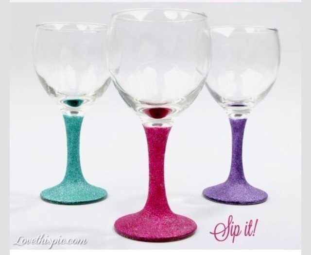 DIY Glitter Wine Glass ✨✨🍷