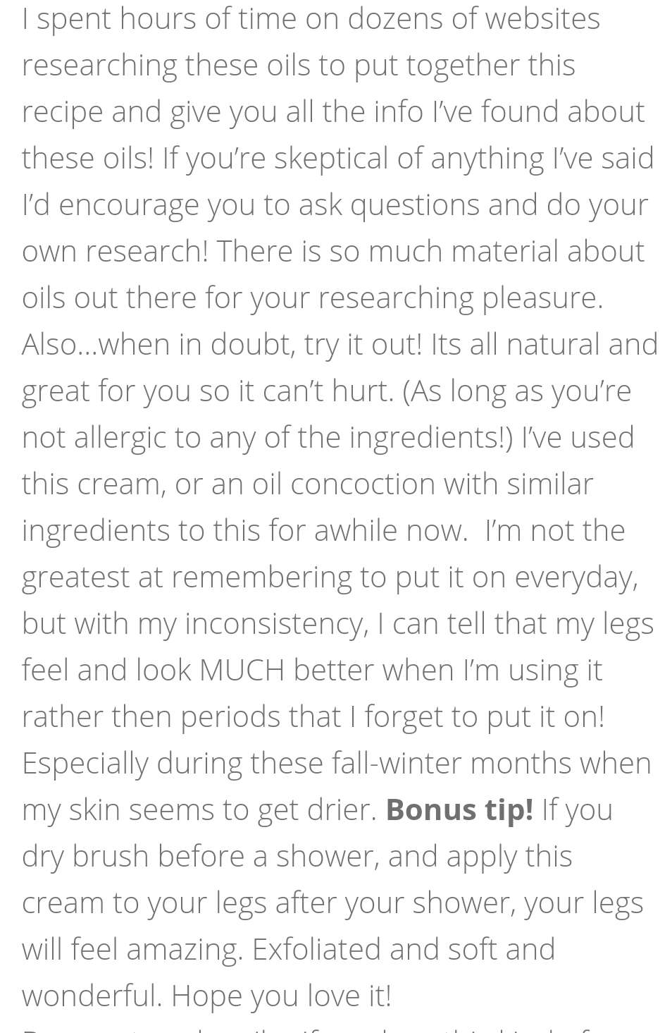 Pretty Legs Cream!