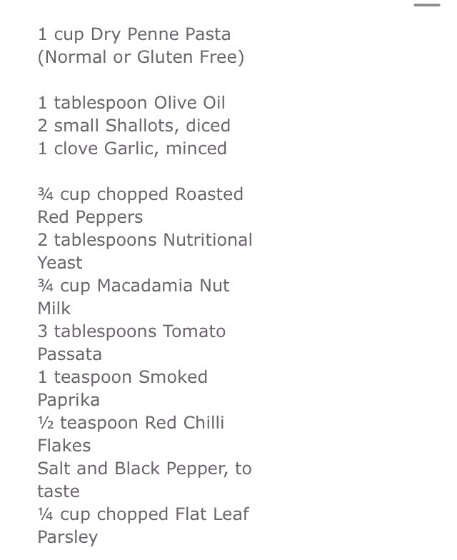 VEGAN ROASTED RED PEPPER PASTA 
