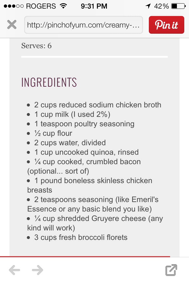Creamy Chicken, Quinoa, And Broccoli Casserole