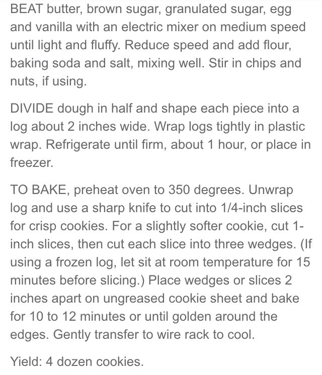 Homemade Freezer Cookies