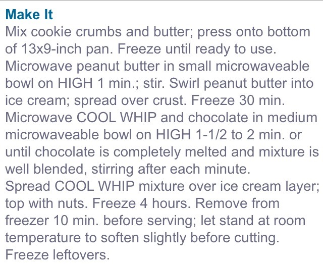 " Oreo Frozen Peanut Butter Dessert"π