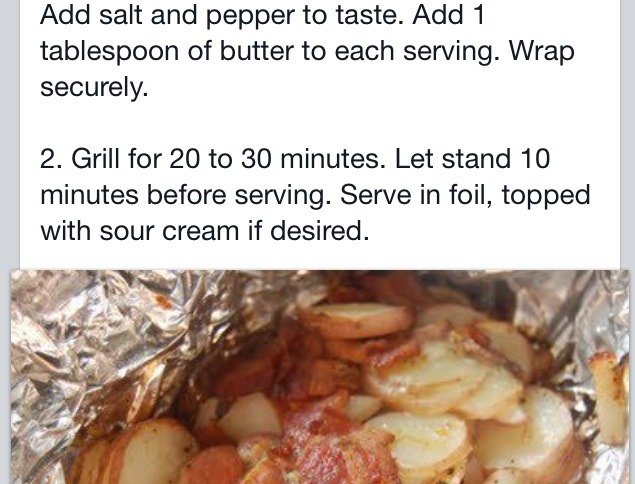 Bacon Ranch Potato Packets. 