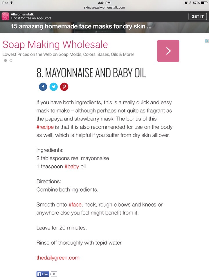 Facial Mask For Dry Skin 👌❤️👍#tipit