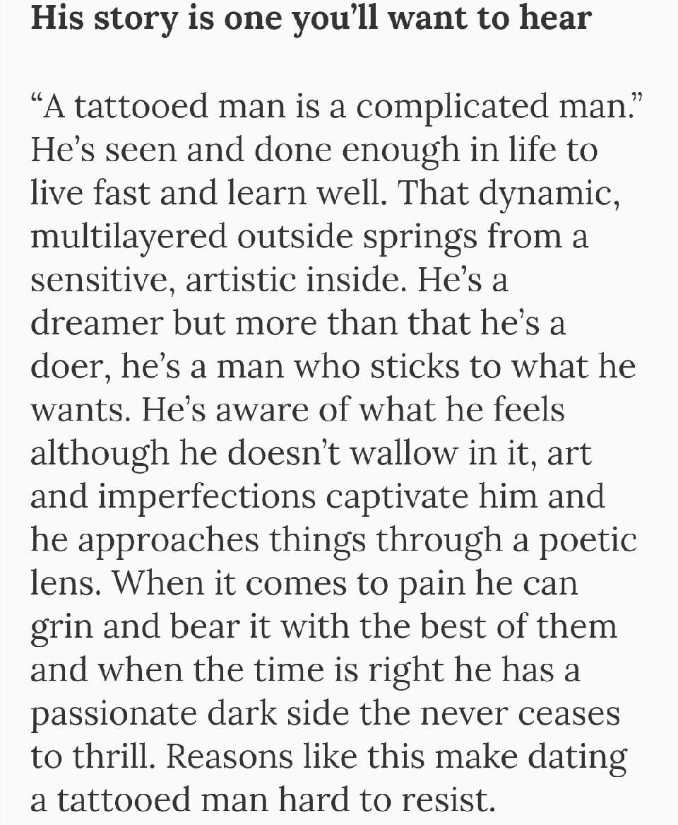 VERY Legitimate Reasons To Date A Tattooed Man!