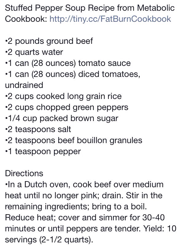Stuffed Pepper Soup! Fat Burn Cookbook Recipe 
