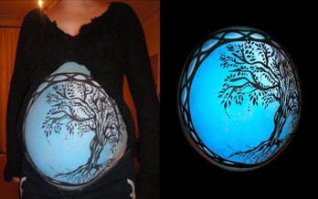 Face And Body Painting: Baby Bump. 