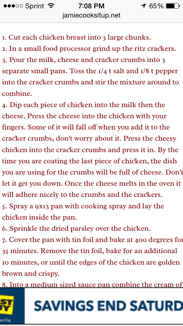 Crispy Cheddar Chicken
