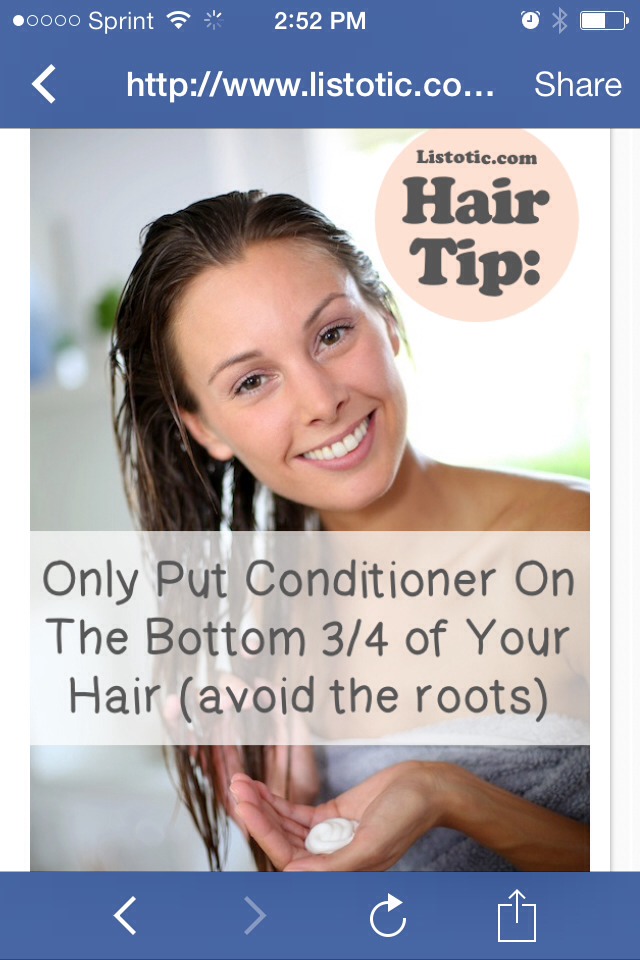 Our scalp naturally produces oil every day, so adding any extra can give your hair a greasy look, especially if you don’t shampoo every day. For the best results, try to apply your conditioner on the bottom 3/4 of your hair, really concentrating on the ends.