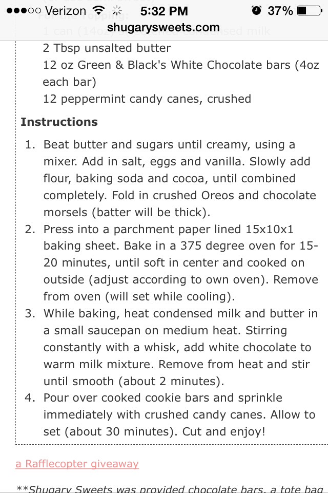 Candy Cane Oreo Cookie Bar<3 Great Treat For Christmas!!❄️