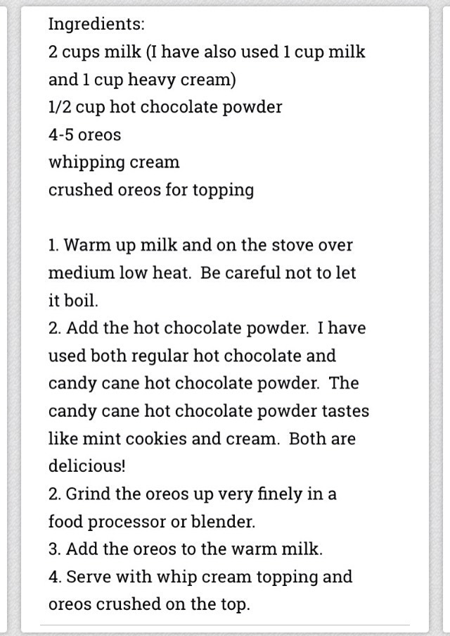 Cookies And Cream Hot Chocolate 