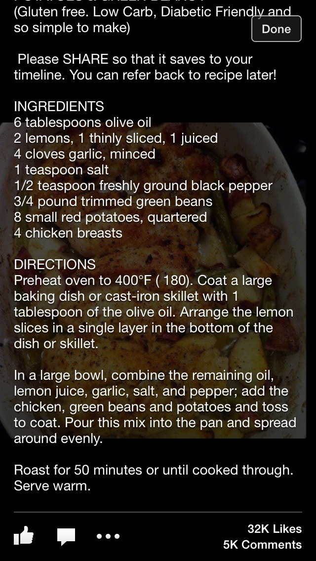 One Pan Chicken Dinner 