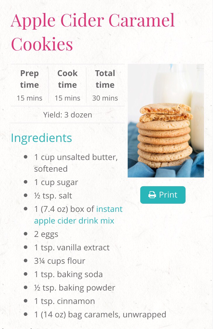 Apple Cider Caramel Cookies