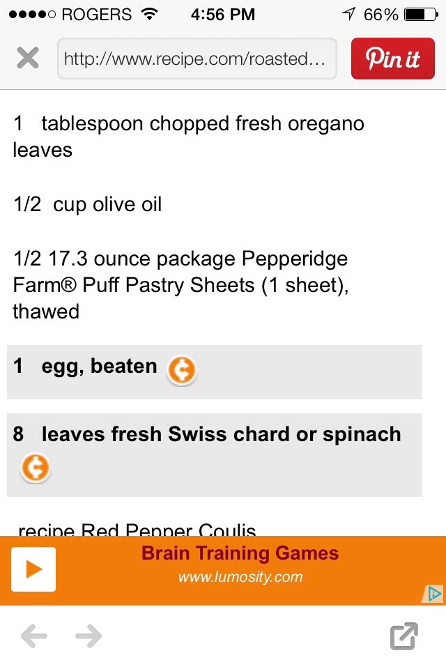 Roasted Vegetable Strudel With Red Pepper Coulis