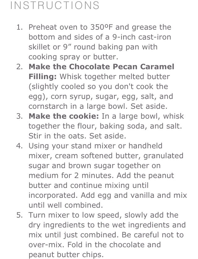 Chocolate pecan pie skillet cookie