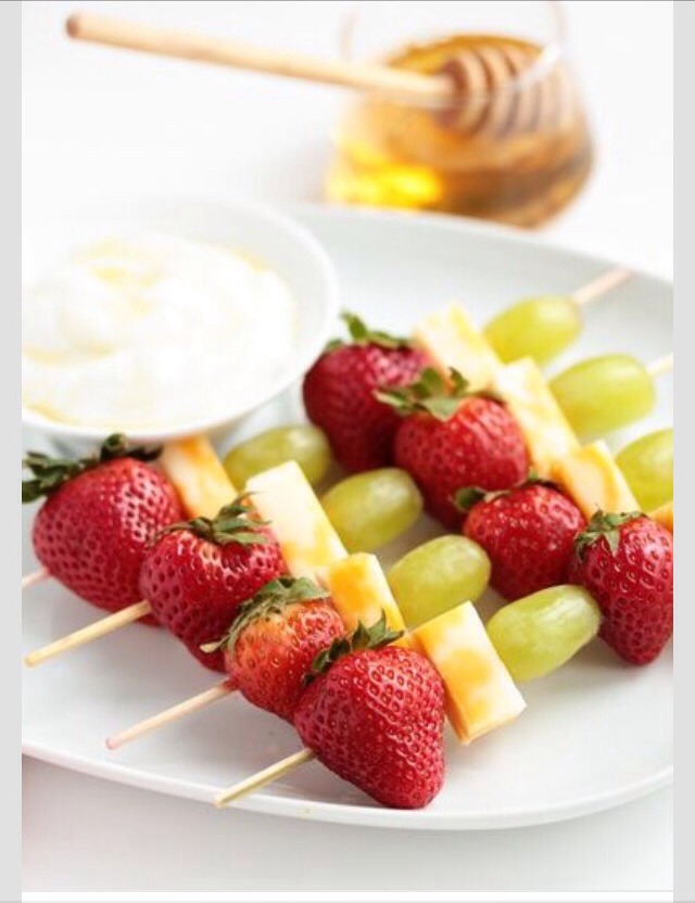 Fruit and cheese skewers! 