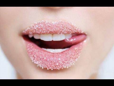 1. Apply a lip scrub to your lips (if you don't already have one, make one quickly by mixing 1 spoon Vaseline, 1/3 tsp olive oil, 1 squirt honey and 1-2 tlbs sugar)