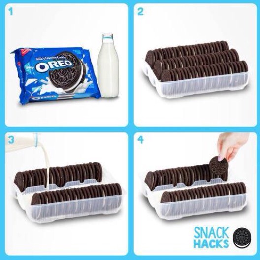 Add milk in the centre tray for dunking!